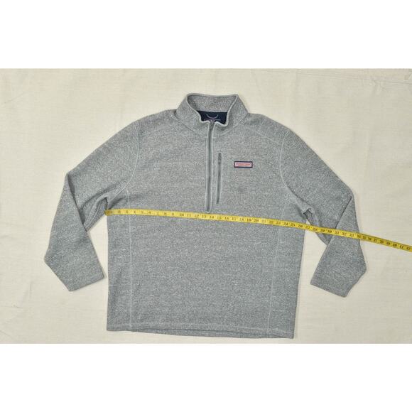 Vineyard Vines Men's XXL 1/4 Zip Pullover Gray Long Sleeve Sweater Polyester - Picture 4 of 8